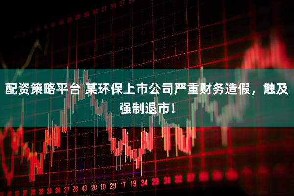 配资策略平台 某环保上市公司严重财务造假，触及强制退市！